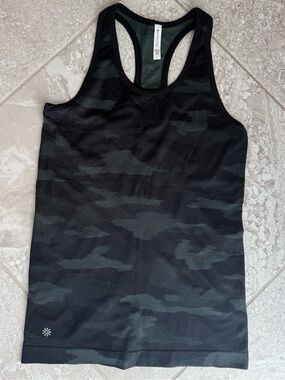 Athleta Black Camo Racerback Tank Top, Size XS